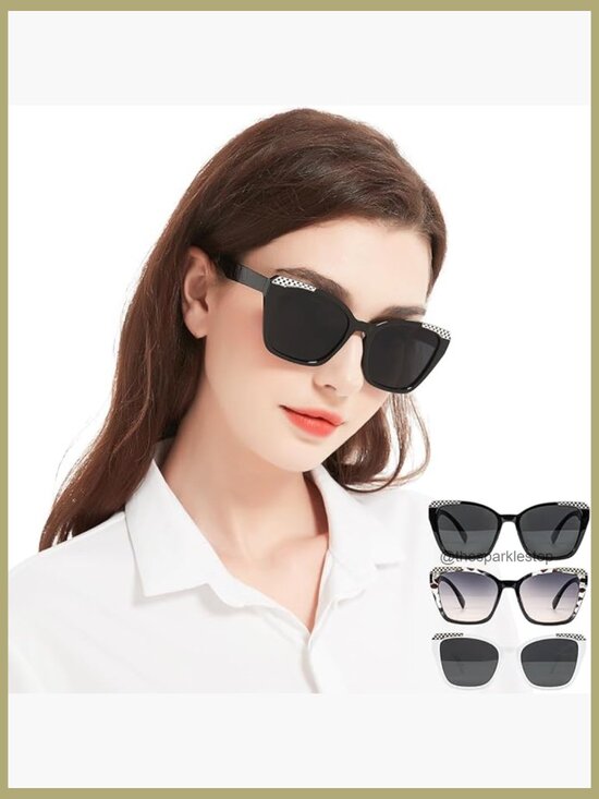 Vintage Oversized Sunglasses 3 Pack with UV400 Protection main image 5